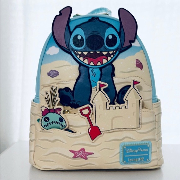 Loungefly Blue and Cream Disney Parks Stitch Beach Bag